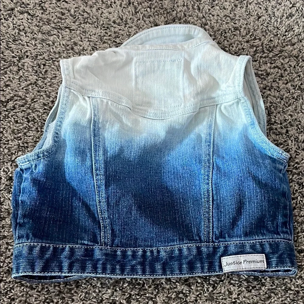 Justice Blue Ombre Denim Vest